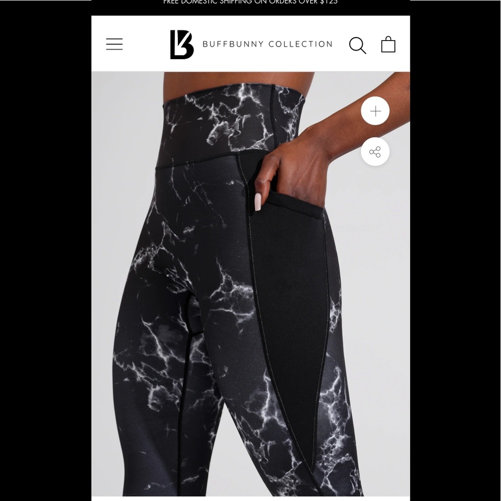 NWT Buffbunny Limitless Black Marble Leggings size Small